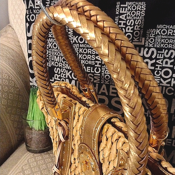 MICHAEL Michael Kors Wicker & leather Studded Sachel - Picture 12 of 16